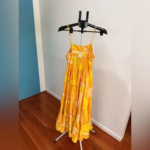 Simon Miller Yellow & Orange Abstract High Low Maxi Dress - Picture 5 of 10